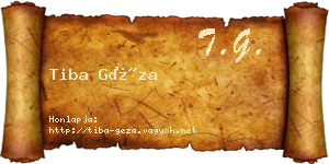 Tiba Géza névjegykártya